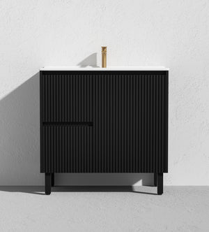 Crete Modern Free Standing Vanity Matte Black LK-MC94LL-MB