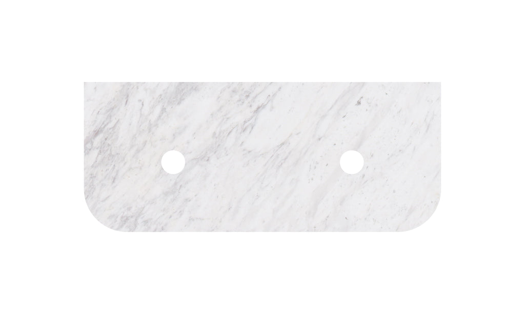 Carrara White Marble Stone Top - CurveLK-MCARW125CVD-UTH