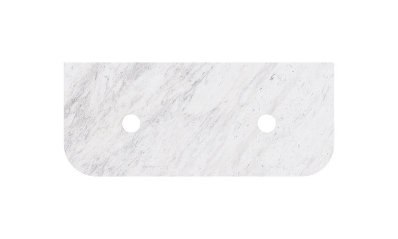Carrara White Marble Stone Top - CurveLK-MCARW125CVD-UTH