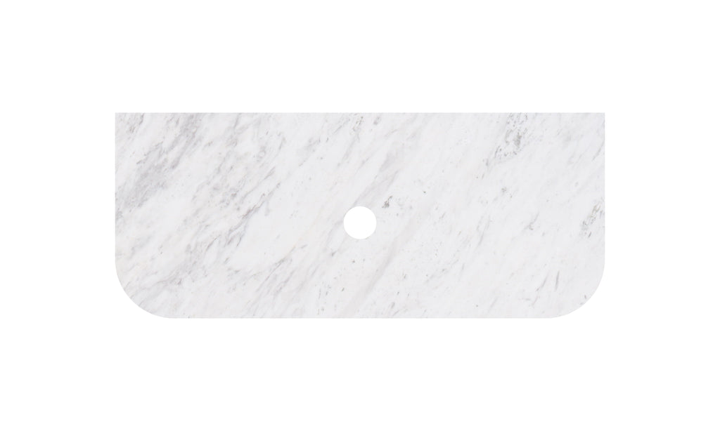 Carrara White Marble Stone Top - CurveLK-MCARW65CV-UTH
