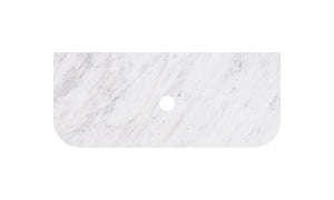 Carrara White Marble Stone Top - CurveLK-MCARW95CV-UTH