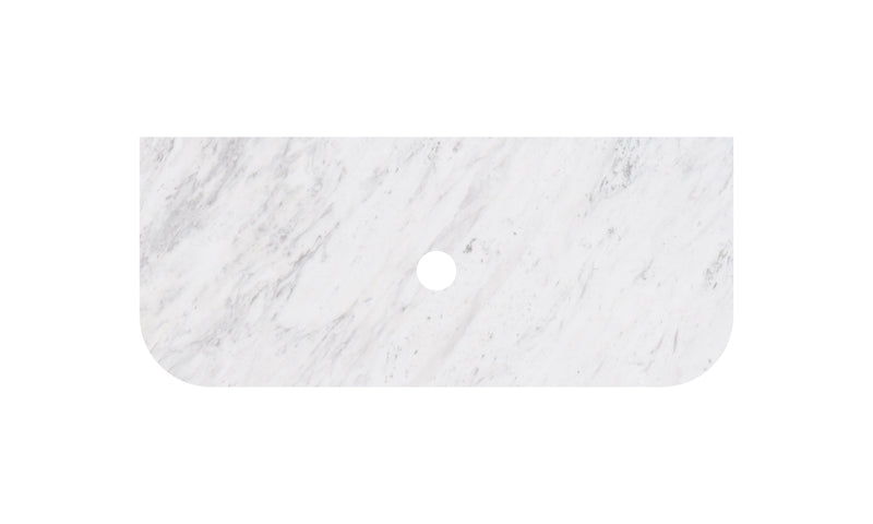 Carrara White Marble Stone Top - CurveLK-MCARW95CV-UTH