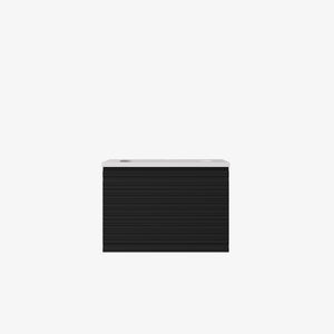 Sedona Matte Black Fluted Wall Hung PVC Cabinet LK-MS600W-MB