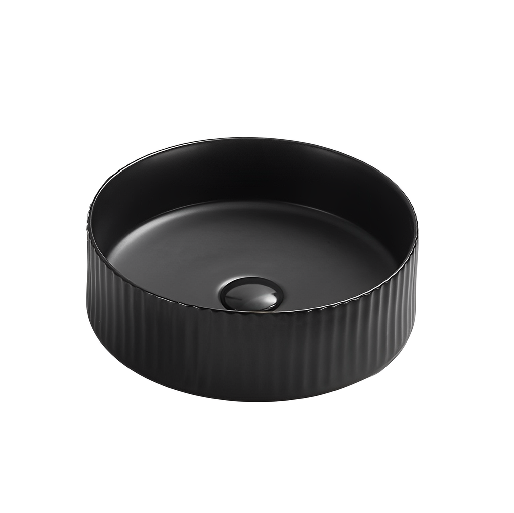 Olley Fine Ceramic Fluted Art Basin LK-OLFALK-OLFA360-MB