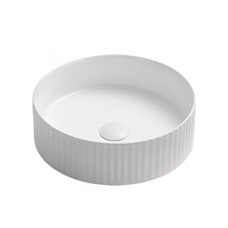 Olley Fine Ceramic Fluted Art Basin LK-OLFALK-OLFA360-MW