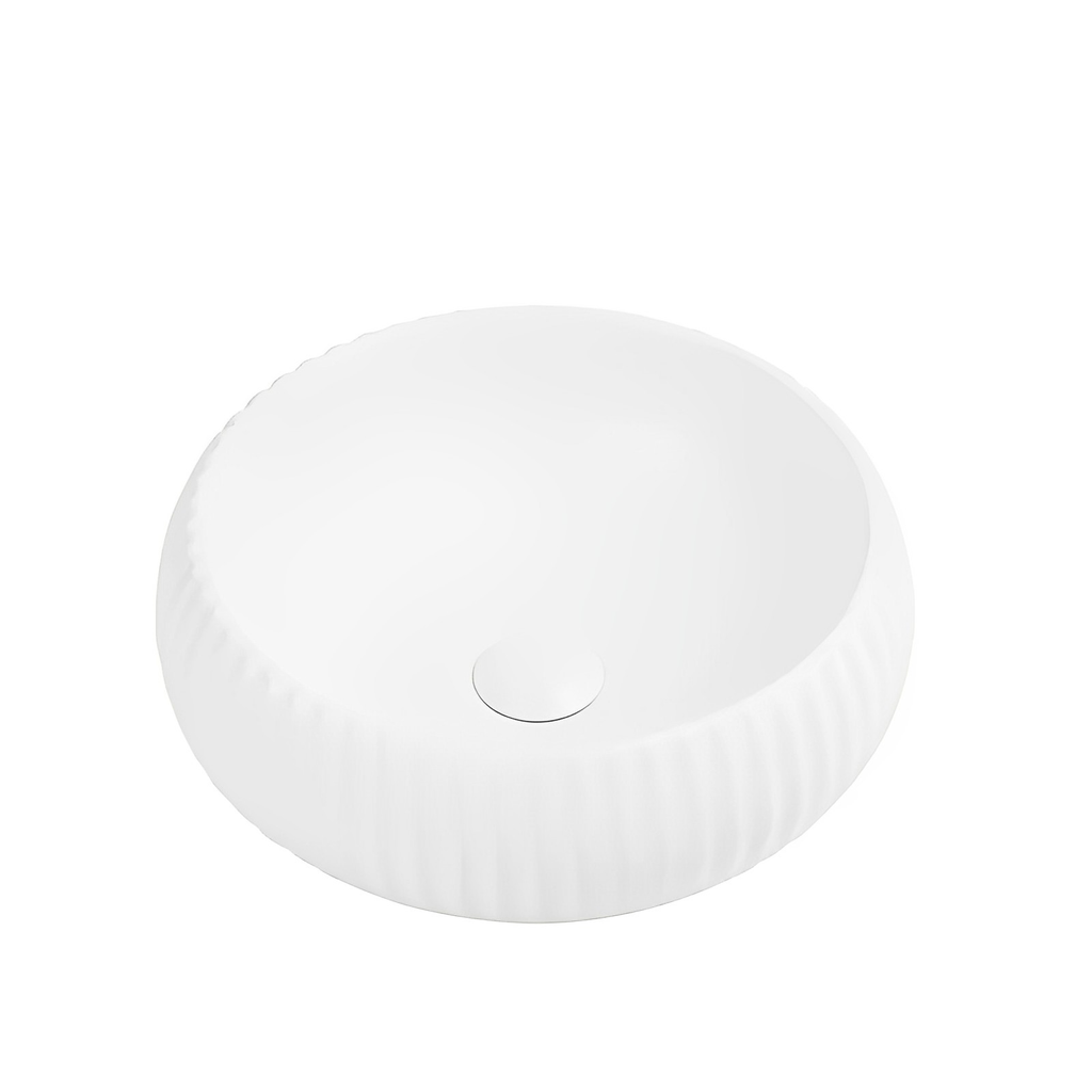 Oran Fine Ceramic Fluted Art Basin LK-ORFA400LK-ORFA400-MW