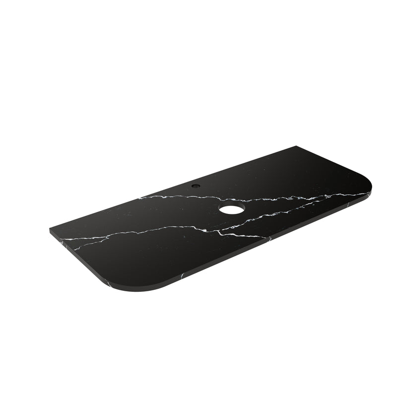 Calacatta Night (WG485) Zero Silica Engineer Stone Top - CurveLK-QCN125CV-UTH