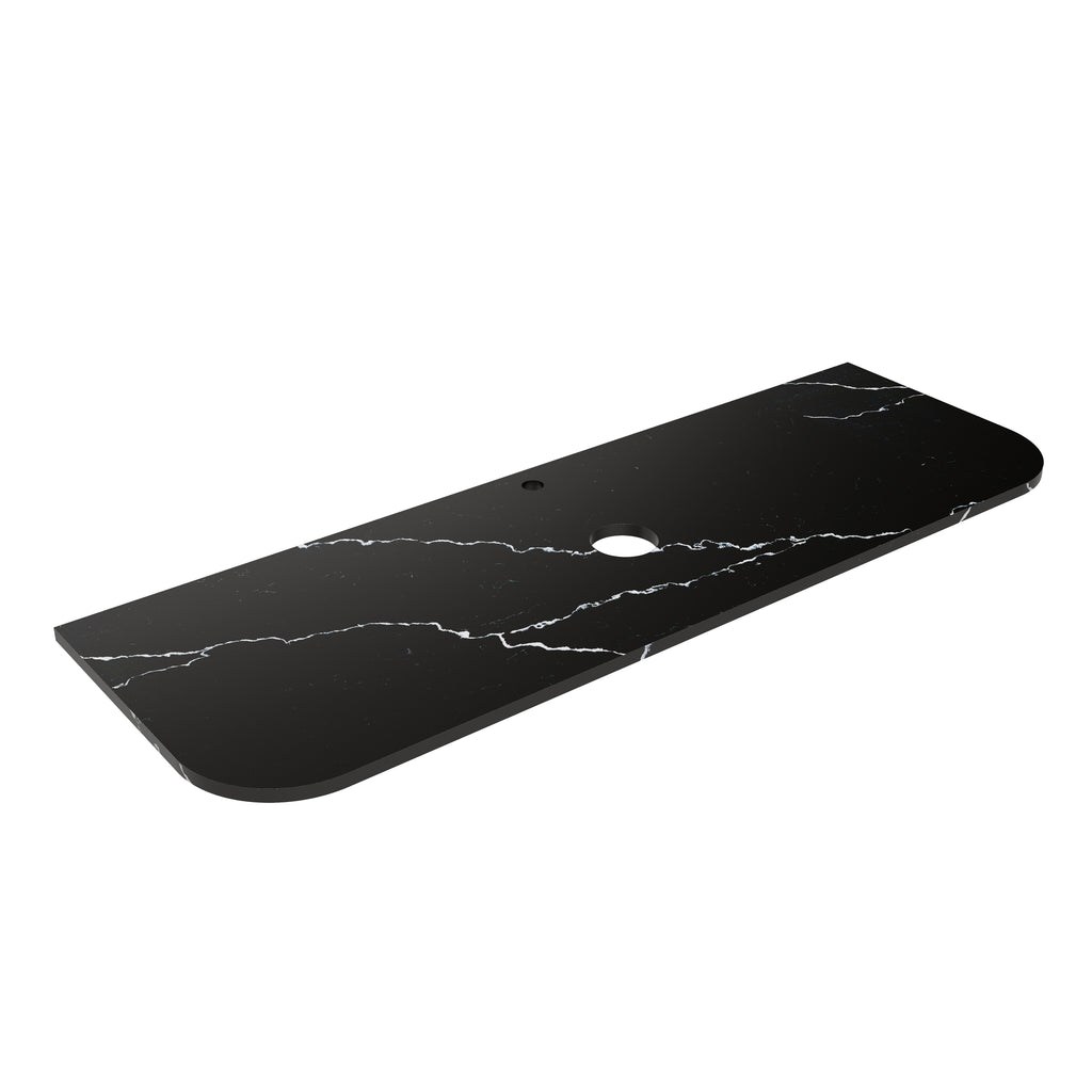 Calacatta Night (WG485) Zero Silica Engineer Stone Top - CurveLK-QCN155CV-UTH