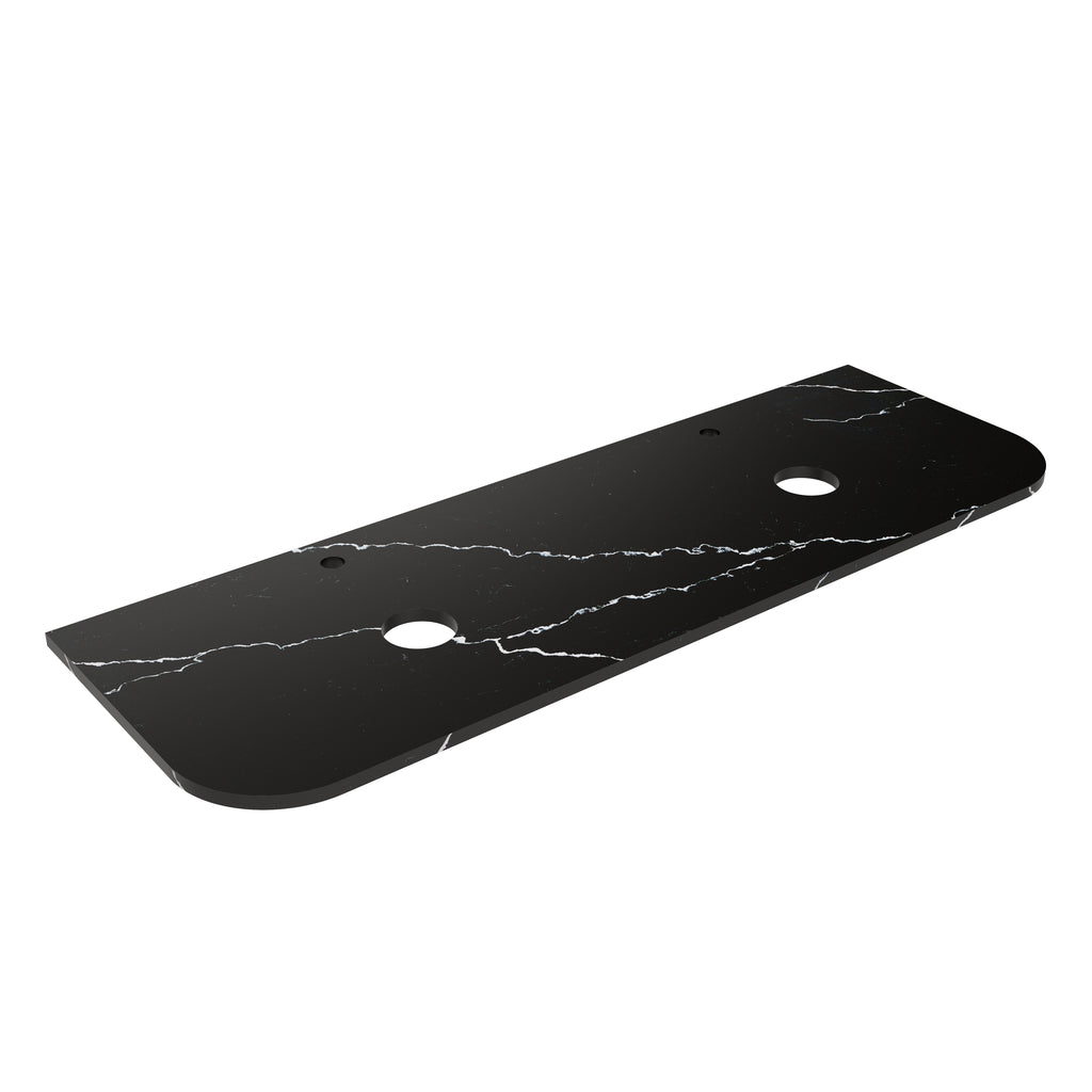 Calacatta Night (WG485) Zero Silica Engineer Stone Top - CurveLK-QCN155CVD-UTH