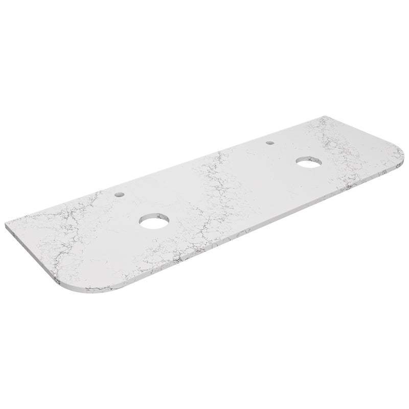 Calacatta White (WG486) Zero Silica Engineer Stone Top - CurveLK-QCW155CVD-UTH