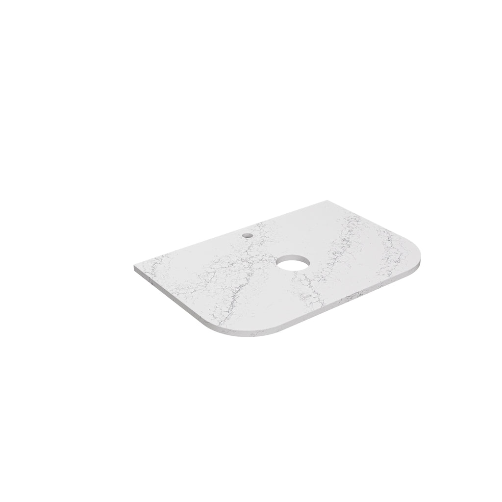Calacatta White (WG486) Zero Silica Engineer Stone Top - CurveLK-QCW75CV-UTH