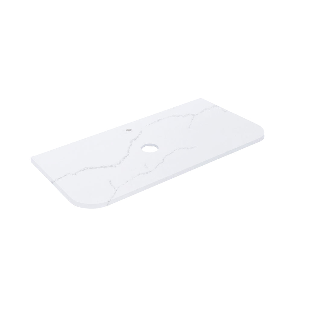 Calacatta Artic White Solid Surface Stone Top - Curve LK-SCALK-SCA125CV-UTH