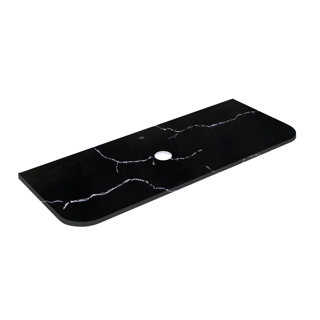 Calacatta Night Solid Surface Stone Top - CurveLK-SCN155CV-UTH