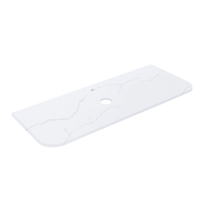 Calacatta Artic White Solid Surface Stone Top - Curve LK-SCALK-SCA155CV-UTH