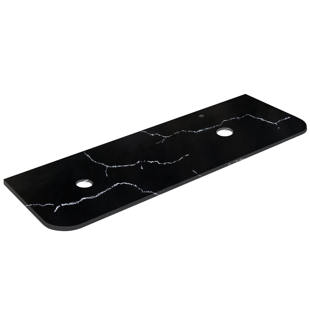Calacatta Night Solid Surface Stone Top - CurveLK-SCN185CVD-UTH
