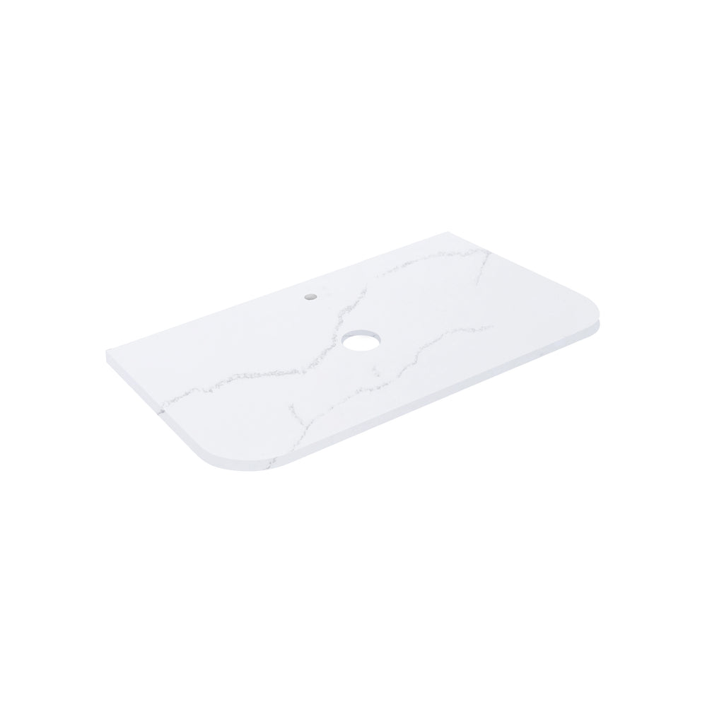 Calacatta Artic White Solid Surface Stone Top - Curve LK-SCALK-SCA95CV-UTH