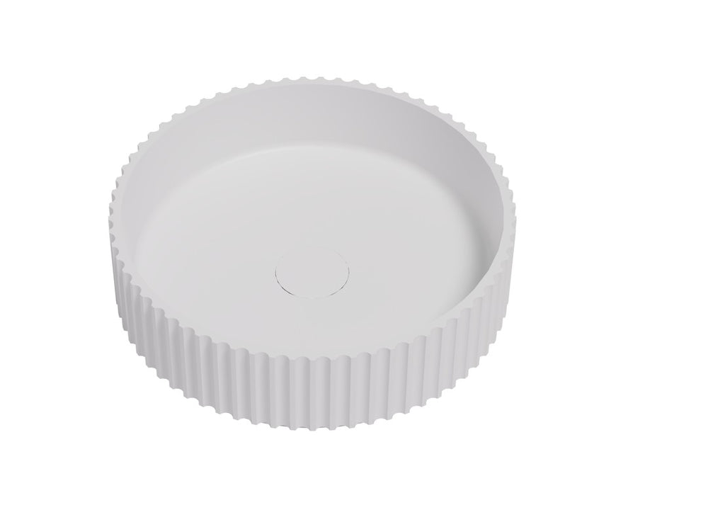 Olley Fluted Solid Surface Above Counter Basin LK-SOA4040LK-SOA4040MW