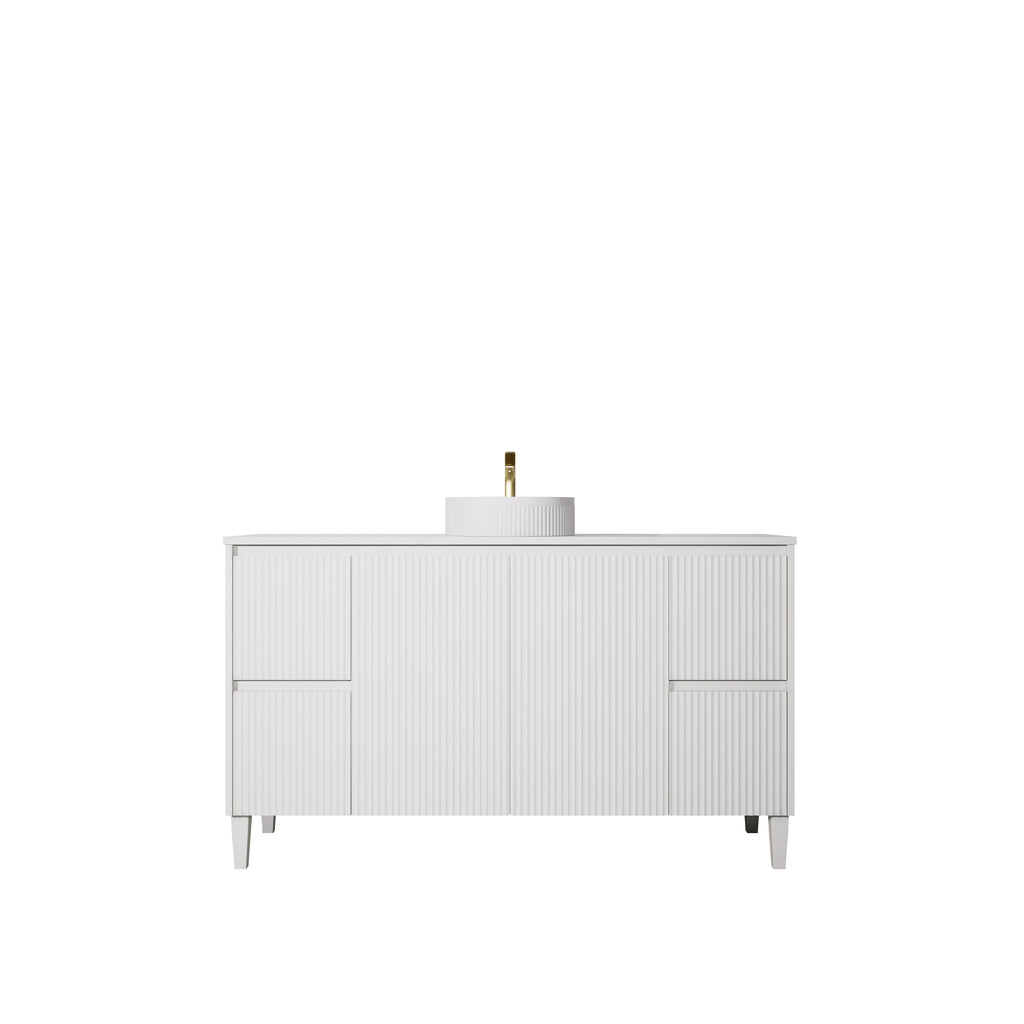 Crete Modern Free Standing Vanity Matte White LK-MC154L-MW