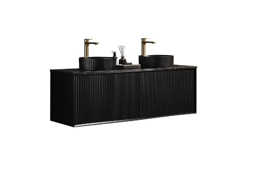 Kliff Modern Wall Hung PVC Cabinet Matte Black LK-MK1500W-MB