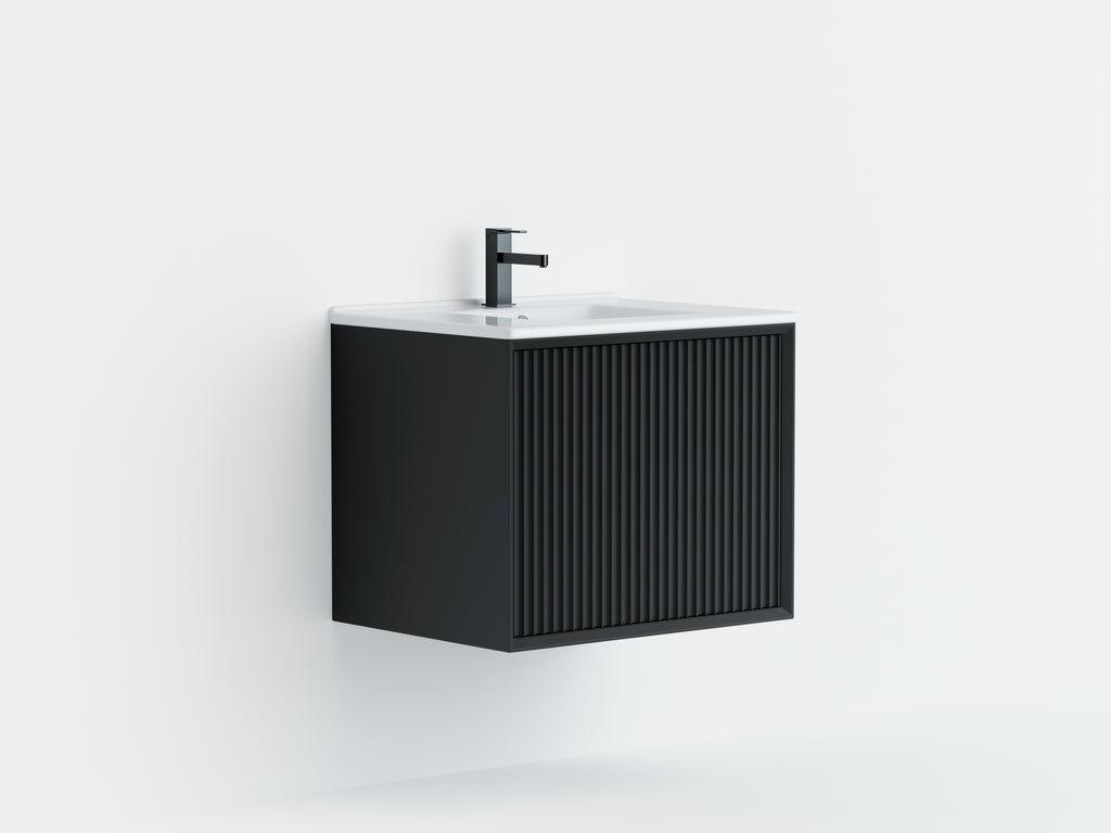Kliff Modern Wall Hung PVC Cabinet Matte Black LK-MK600W-MB
