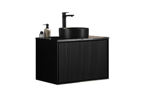 Kliff Modern Wall Hung PVC Cabinet Matte Black LK-MK750W-MB