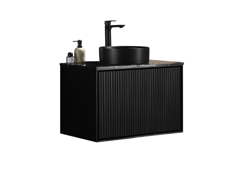 Kliff Modern Wall Hung PVC Cabinet Matte Black LK-MK750W-MB