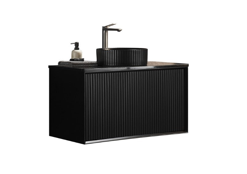 Kliff Modern Wall Hung PVC Cabinet Matte Black LK-MK900W-MB