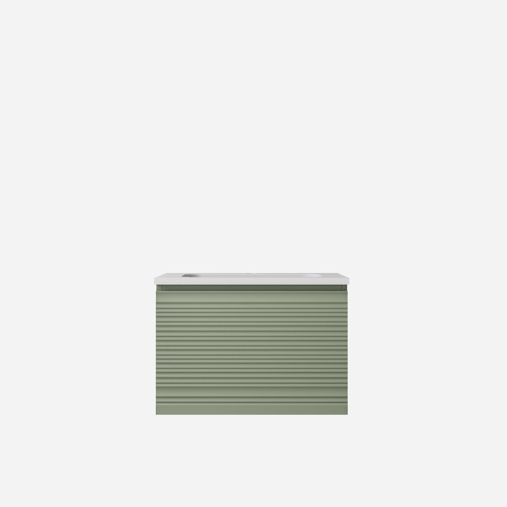 Sedona Olive Green Fluted Wall Hung PVC Cabinet LK-MS750W-OG