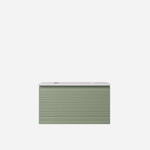 Sedona Olive Green Fluted Wall Hung PVC Cabinet LK-MS900W-OG