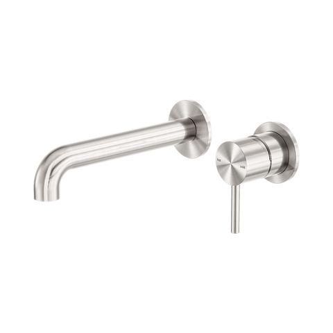 Zen Ss316L Wall Basin/Bath Mixer Separate Back Plate 185Mm Spout