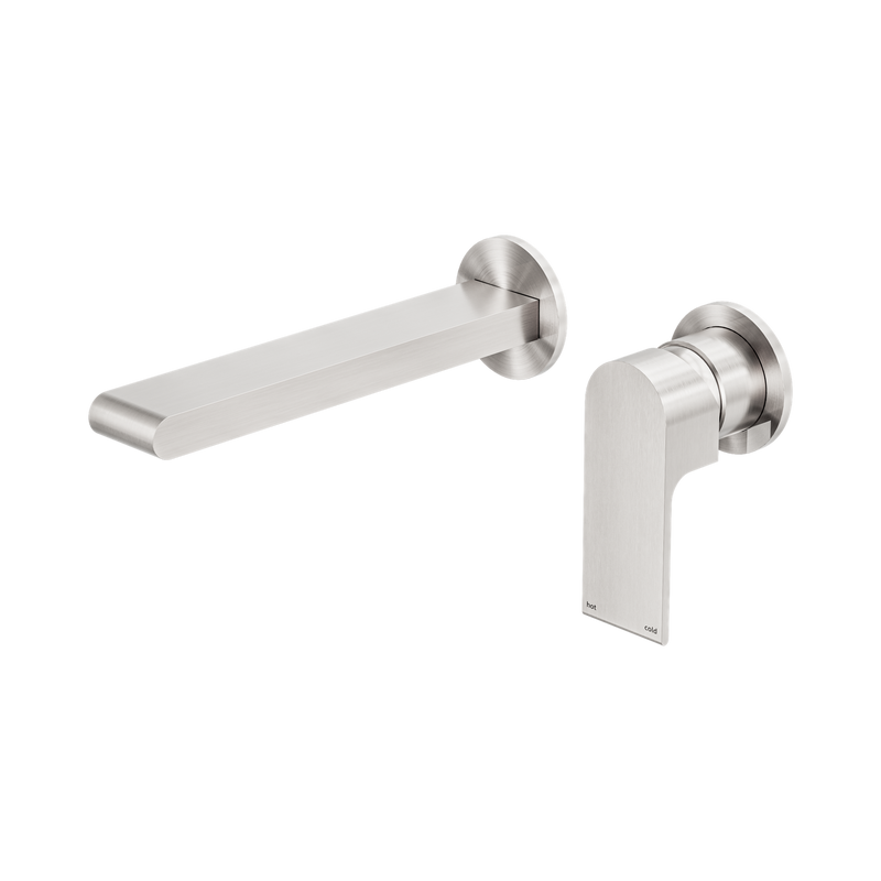 BIANCA WALL BASIN/BATH MIXER SEPARATE BACK PLATE 187MM BRUSHED
