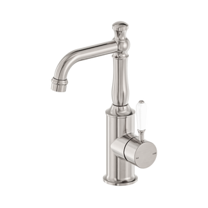 York Basin Mixer With White Porcelain Lever