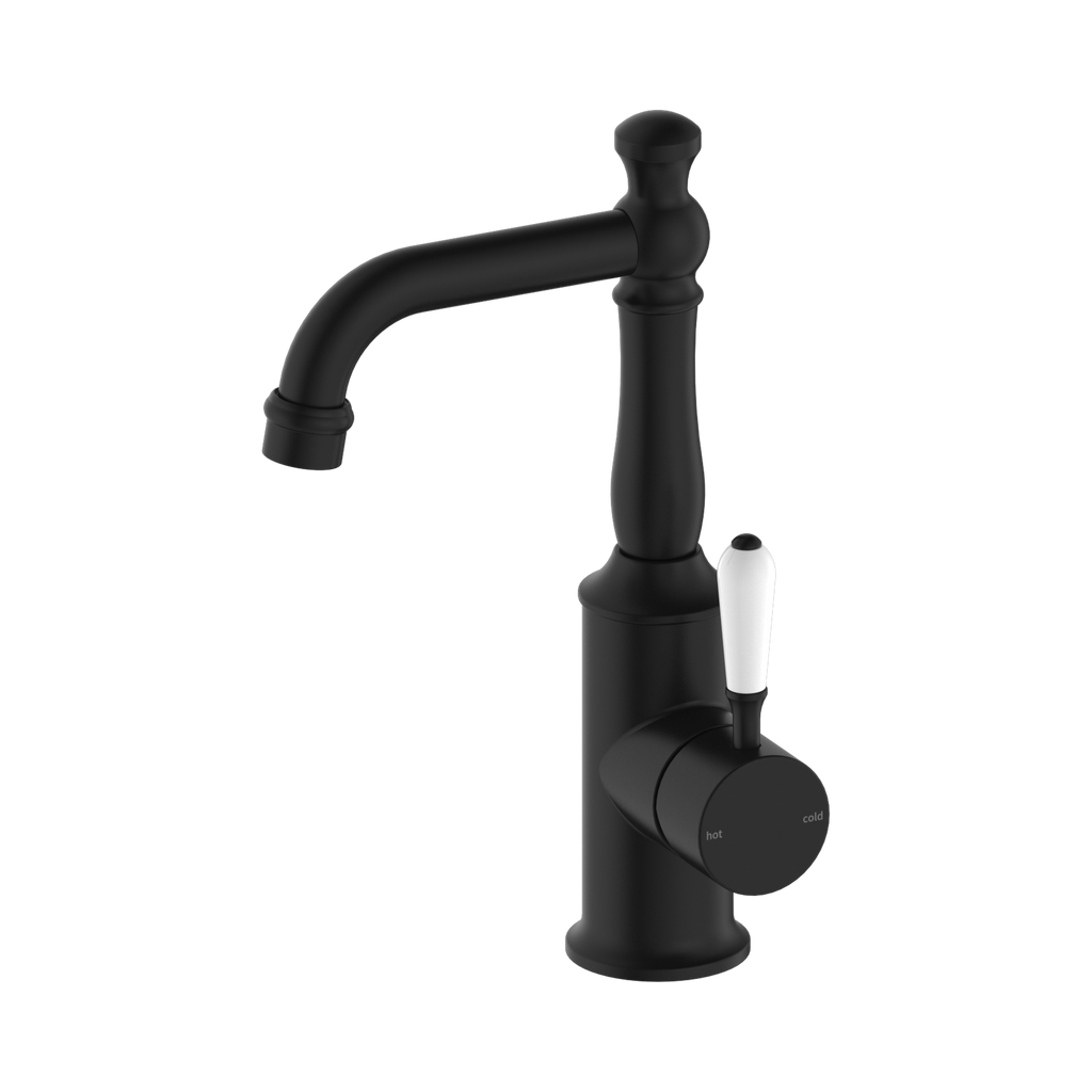 York Basin Mixer With White Porcelain Lever
