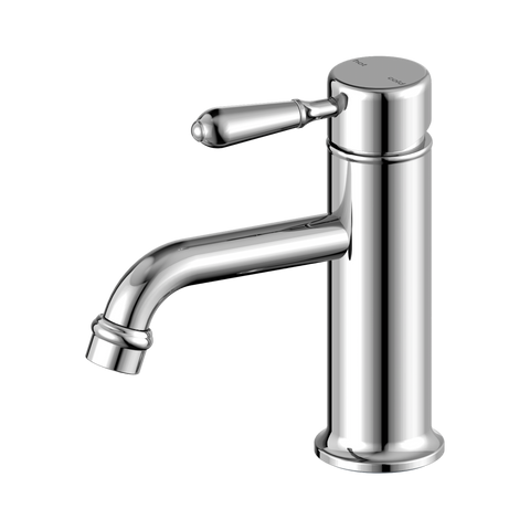 York Straight Basin Mixer With Metal Lever