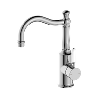 York Basin Mixer Hook Spout With White Porcelain Lever
