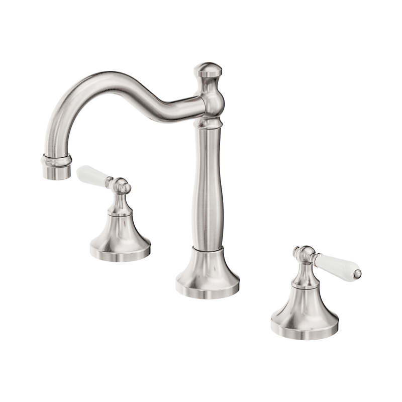York Basin Set With White Porcelain Lever