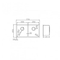 CH7745R.KS 1.2mm Handmade Double Bowls Top-Undermount Kitchen-Laundry Sink 770x450x215mm AQ