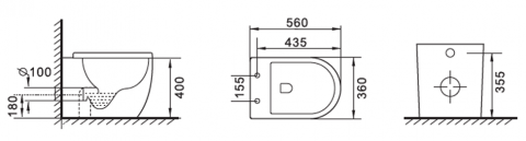 DELUSO RIMLESS TOILET GEBERIT SET
