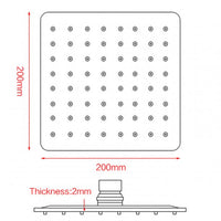 RG0100.SH 200mm 8' Stainless Steel 304 Ross Gold Super-slim Square Rainfall Shower Head AQ