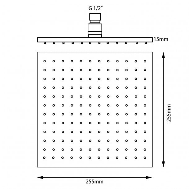 OX0144.SH 255mm 10” ABS Black Square Rainfall Shower Head AQ