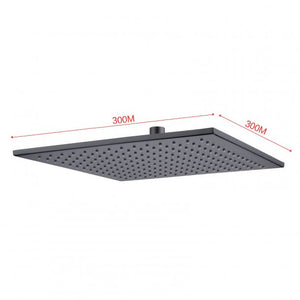 OX0133.SH Square Black Brass Rainfall Shower Head 300mm AQ