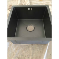 OX4444R.KS 1.2mm Dark Grey Stainless Steel Handmade Single Bowl Top-Undermount Kitchen-Laundry Sink 440x440x205mm AQ