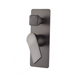 BUGM0155.ST Brushed Gun Metal Grey Shower Wall Mixer With Diverter Solid Brass Wall Mounted AQ