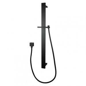 OX2149.SH.N Square Black Sliding Shower Rail with Wall Connector & Water Hose Only