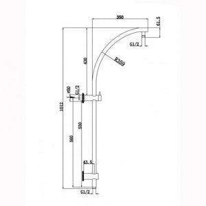 CH2128.SH.N+CH0102.SH+CH-R4.HHS 8'' Round Chrome Shower Station Top Inlet AQ