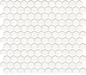 AC-0994S25X25 HEXAGON WHITE GLOSS/MATT MOSAICS