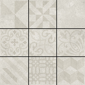 AC-3321D 200X200 LUCCA PALE SILVER MIXED DECOR