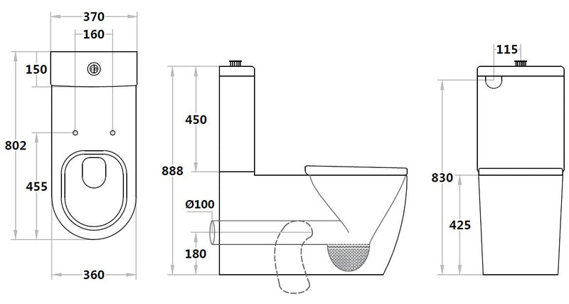 Special Care Toilet Asta Care Rimless Toilet Suite AS800