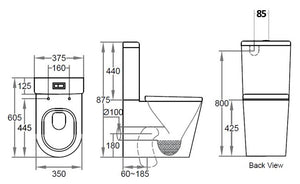 Avis Compact Rimless Toilet Suite Avis Compact AV600