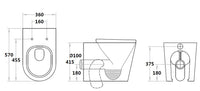 Avis Rimless Flushing Wall Faced Pan Avis Rimless Wall Faced Pan AV102NWFP